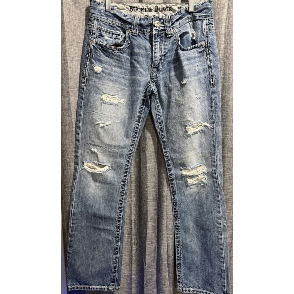 Buckle Black Men's Three Fit Jeans 31x32 Slim Fit Straight Knee to Hem Low Rise